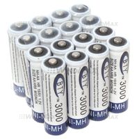 WindMax® US Seller 16 PCS BTY 3000mAh 1.2V AA Size Ni-MH Rechargeable Battery Batteries for Toys Wireless Phone Remote Control Digital Cameras PDAs Portable Players