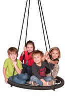 M & M Sales Enterprises MM00124Web Riderz Outdoor Swing N' Spin- Safety Rated to 600 lb, 39 inch Diameter, Adjustable Hanging Ropes, Ready to Hang and Enjoy as a Family, Black