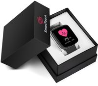 Smart Touch GV68 Smart Watch w/Changeable Wrist Bands, IP68 Waterproof, Built-in Mic and Speaker | Bluetooth | Sleep & Heart Rate Monitor, Pedometer, Remote Camera | Men, Women (Pink)