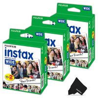FujiFilm Instax Wide Instant Film 3 Pack (3 x 20) Total of 60 Photo Sheets - Compatible with FujiFilm Instax Wide 300, 210 and 200 Instant Cameras (60 Sheets)