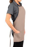 3 Pocket Adjustable Bib Apron, 27 inch, Light Taupe, pack of 60