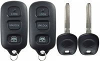 KeylessOption 4 Item Bundle 2 Key Fobs Keyless Entry Remotes for HYQ12BBX Plus 2 Uncut Ignition Keys