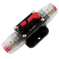 Car Stereo Audio 12V Circuit Breaker Fuse Inline Fits 4 8 Gauge Wire 60 Amp