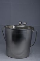 Indipets Heavy Duty Flat Sided Stainless Steel Pail, 2-Quart