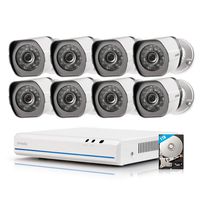 Zmodo ZS-1004-B 8CH HDMI NVR Simplified PoE Surveillance Video Security Camera System, Black, 8 Cam Kit