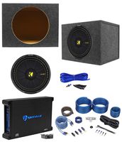 KICKER 44CWCD154 CompC 15" 1200 Watt Car Subwoofer+Amplifier+Sealed Box+Amp Kit