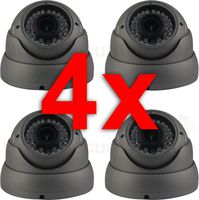 Urban Security Group Pack of 4 HD-SDI 1080p Dome Security Camera: 2.1MP, 2.8-12mm Varifocal Lens Outdoor/Indoor IP66 Weatherproof Vandalproof 36 IR LEDs