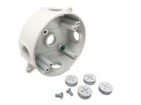 Sealproof 5 Hole 1/2-Inch Holes Weatherproof Round Electrical Outlet Box with 5 Outlet Holes, 1/2" Dia, UL Listed, White