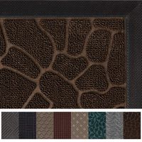Gorilla Grip Original Durable Rubber Door Mat, 47x35, Heavy Duty Doormat for Indoor Outdoor, Waterproof, Easy Clean, Low-Profile Rug Mats for Entry, Patio, High Traffic Areas, Dark Brown Pebble