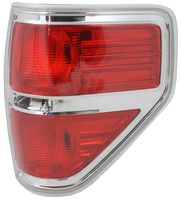 Tail Light Lens and Housing Compatible with 2009-2014 Ford F-150 Styleside Chrome trim Passenger Side