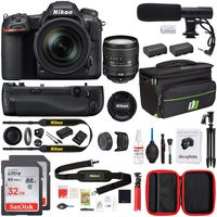 Nikon 1560 D500 20.9 MP CMOS DX Format DSLR Camera with 16-80mm VR Lens Kit Bundle with 2X 32GB Memory Card, Editing Suite, Bag, Microphone, Battery Grip, 2X Battery, Cleaning Kit and 60 Inch Tripod