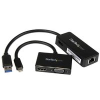 StarTech.com 2-in-1 Accessory Kit for Surface and Surface Pro 4 - mDP to HDMI / VGA - USB 3.0 GbE - Works with Surface Pro 3 and Surface 3 (MSTS3MDPUGBK)