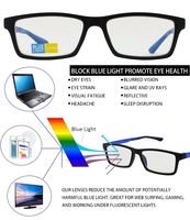 Anti Blue Light Block Glare Pro Computer Adjustable Arm Reader Reading Glasses (Black/Blue, 1.50 Strength)
