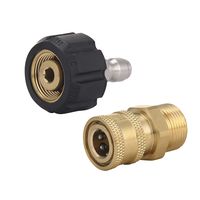 Mingle Pressure Washer Adapter Set, Quick Connect Kit, Metric M22 15mm to 1/4 Inch