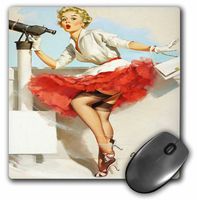 3dRose Print of Elvgren Pinup All Aboard - Mouse Pad, 8 by 8" (mp_204067_1)