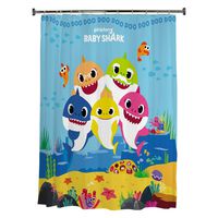 Franco Kids Bathroom Decorative Fabric Shower Curtain, 72" x 72", Baby Shark