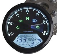 12000 RMP kmh Universal LCD Digital Odometer Speedometer Tachometer Gauge LED