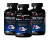 Anti Stress Vitamins - MUCUNA PRURIENS - Velvet Beans Extract - Digestion Support Supplements - 3 Bottles 180 Capsules