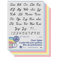 Pacon PAC74731 Chart Tablet, Cursive Cover, Assorted 5 Colors Inside, 1" Ruled, 24" x 32", 25 Sheets
