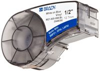 Brady M21-500-595-BL BMP21 Tape B- 595 Indoor/Outdoor Vinyl Film Size: 1/2" x 21' WHT/BLU