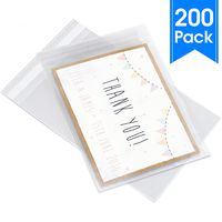 Pack It Chic - 5" X 7" (200 Pack) Clear Resealable Cellophane Cello Bags - Fits 5X7 Prints, Photos, A2 A4 A6 Cards & Envelopes - Self Seal (More Sizes Available)