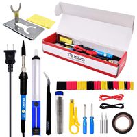 Soldering Kit - Soldering Iron 60 W Adjustable Temperature, Mini Soldering Iron Stand, Soldering Iron Tip Set, Desoldering Pump, Tweezers - Soldering Iron Kit for Electronics [110 V, US Plug]