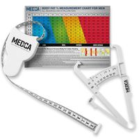 Body Fat Caliper and Measuring Tape for Body - Skinfold Calipers and Body Fat Tape Measure Tool for Accurately Measuring BMI Skin Fold Fitness and Weight-Loss - New Upgraded Design (White)