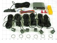 Digital LED Display, 6 Sensors (2 Front/4 Rear Drill-in Gray) Car Backup System (SD6)