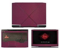 Decalrus - Protective Decal for HP Omen 15-CE011DX (15.6" Screen) Laptop Wine Carbon Fiber Skin case Cover wrap CFhpOmen15_ce011dxWine