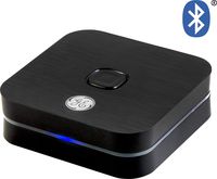GE Bluetooth Audio Receiver, Supports A2DP, Sbc, Fcc Certified, Micro USB Charging Cord, 3.5mm Audio Cable, 3.5mm to RCA Adapter, Pair with Smartphone, Tablet, Laptop, Black, 33625
