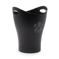 Umbra Garbino Recycling Bin for the Office - Recycling bin with handles, clearly marked recycling logo, Small Recycling Bin for the Office, Black/White