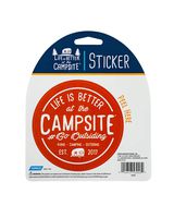 Camco Red Life is Better at The Campsite Seal Sticker Decal-Personalize Your RV Camper Interior, Laptop, Car, Luggage and More (53253)