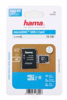 DURAGADGET HAMA 16 GB MicroSDHC Class 10 UHS-I Memory Card (with MicroSD to SD Adapter) - Compatible with The SJCAM SJ360 | SJ6 Legend Air | SJ6 Legend