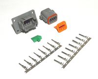 Deutsch 8-pin 14-16AWG Flange Connector Kit Crimp Style Contacts
