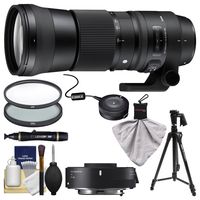 Sigma 150-600mm f/5.0-6.3 Contemporary DG OS HSM Lens & 1.4X Teleconverter + USB Dock + Pistol Grip Tripod + 2 Filters + Kit for Canon EOS DSLR Camera