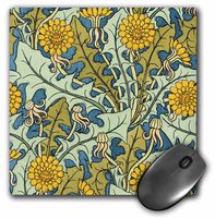 3dRose Vintage Golden Flowers Mouse Pad, 8" x 8" (mp_11174_1)