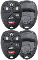 2 KeylessOption Replacement 6 Button Keyless Entry Remote Key Fob Shell Case and Button Pad -Black
