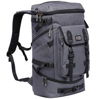 WITZMAN Travel Backpack For Men Hiking Nylon Rucksack Water Resistant Laptop Backpack Mens Duffel Knapsack (Nylon Grey)