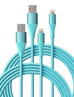 iPhone Charger Apple Certified, Xcentz iPhone Charger Cable 2 Pack 3ft High-Speed Braided Nylon Lightning Cable with Premium Metal Connector for iPhone 11/11 Pro/X/XS/XR/XS Max, iPad Mini/Air, Blue