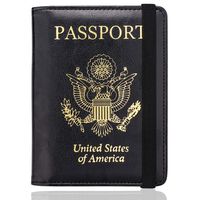 WALNEW RFID Passport Holder Cover Traveling Passport Case (E-Black)