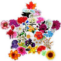 Vinyl Spring Flower Stickers for Water Bottle Laptop Notebook Phone Suitcase Teens Girls Kids 50 Pcs Waterproof Cute Stickers Pack