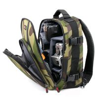 DURAGADGET Water Resistant Nylon Camouflage Rucksack with Adjustable Padded Interior - Compatible with Nikon D3000 Digital SLR Camera with 18-55mm VR Lens Kit (10.2MP) 3 inch LCD