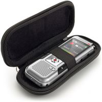 iGadgitz Black EVA Carrying Hard Case Cover for Philips DVT2510 2700 4000 4010 6010 6500, LFH 0652, Speech Tracer 1200 Digital Voice Recorders