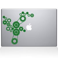 The Decal Guru Steampunk Gears MacBook Decal Vinyl Sticker - 13" MacBook Air - Green (1184-MAC-13A-LG)