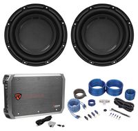 (2) Polk Audio DB1042DVC 10 2100w Car Audio Subwoofers+Mono Amplifier+Amp Kit