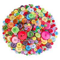 Esoca 650Pcs Multicolor Buttons for Crafts Mixed Sizes Art Buttons Bulk Resin Colored Buttons for Sewing DIY Crafts, DIY Handmade Ornament