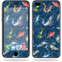 MightySkins Skin Compatible with Apple iPhone 8 Plus - Saltwater Compass | Protective, Durable, and Unique Vinyl Decal wrap Cover | Easy to Apply, Remove, and Change Styles | Made in The USA