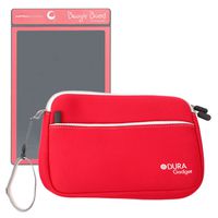 DURAGADGET Red Protective Neoprene Carry Case for Boogie Board 8.5 Inch, Boogie Board JOT 8.5 Inch & Personal Organiser with Front Zip Pocket