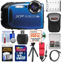 Fujifilm FinePix XP80 Shock & Waterproof Wi-Fi Digital Camera (Blue) with 32GB Card + Battery + Case + Tripod + Strap + HDMI Cable + Kit