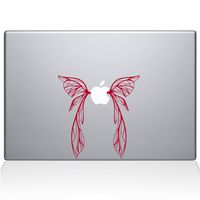 The Decal Guru Fairy Wings MacBook Decal Vinyl Sticker - 13" MacBook Pro (2015 & Older) - Red (1059-MAC-13P-DR)